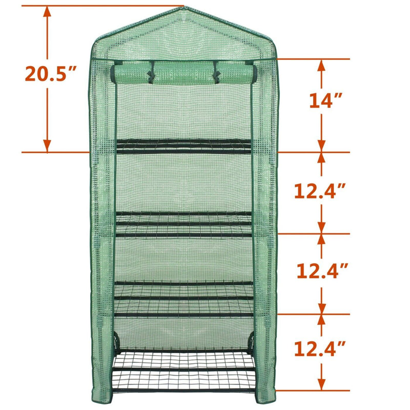 Mini Greenhouse Outdoor Portable Green House Gardening w/ 4 Tier PE Cover