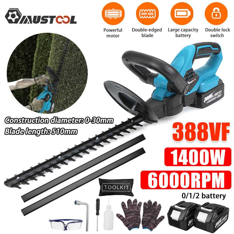 1400W 388VF Cordless Grass Hedge Trimmer for Makita 18V Battery Electric