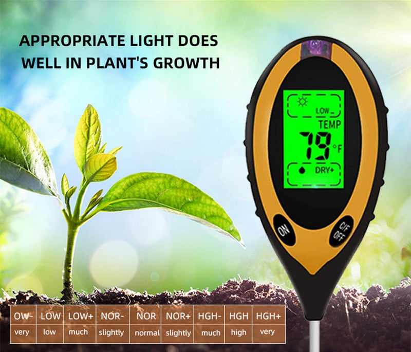 4 in 1 Soil PH Meter Tester Soil Tester PH