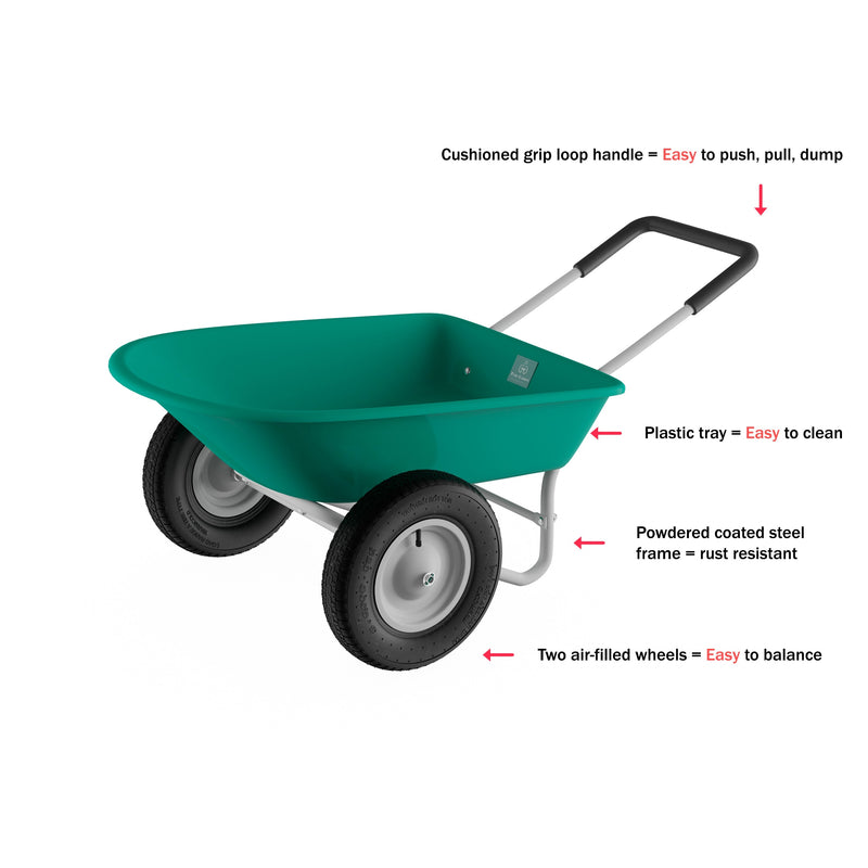 2-Wheeled Garden Wheelbarrow