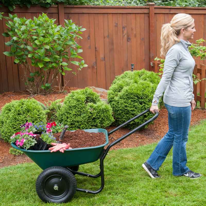 Dual Wheel, Poly Tray Yard Rover Wheelbarrow