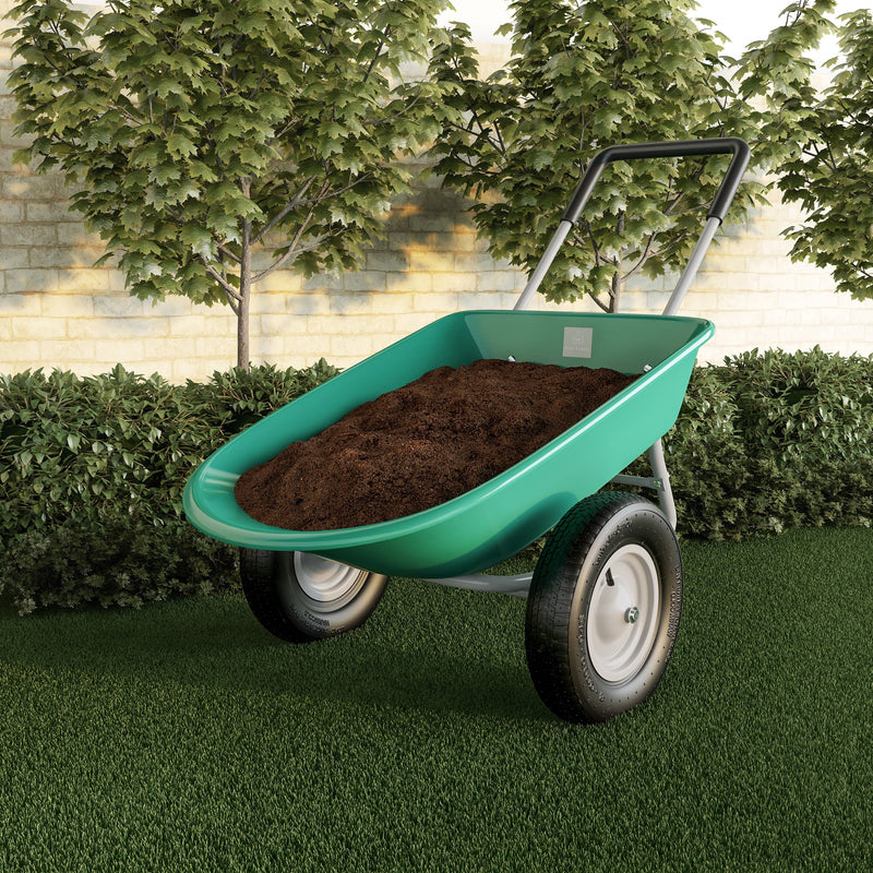 2-Wheeled Garden Wheelbarrow