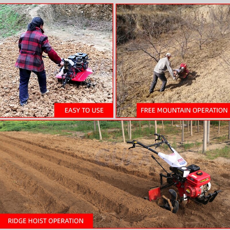 Micro tillage machine Small scarifier Rotary tillage ridging weeding ploughing machine Diesel gasoline multi-function rotary cul