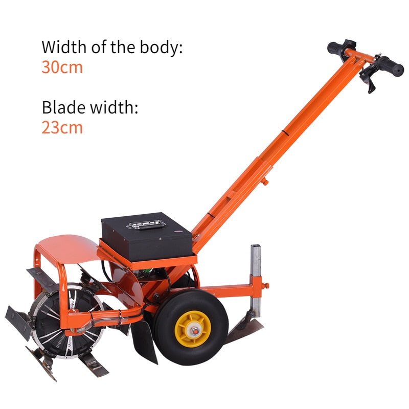 Electric weeder with ditching, soil loosening, plowing and soil turning function,