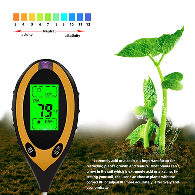 4 in 1 Soil PH Meter Tester Soil Tester PH