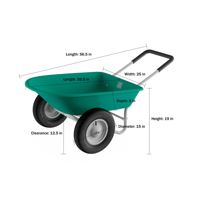 2-Wheeled Garden Wheelbarrow