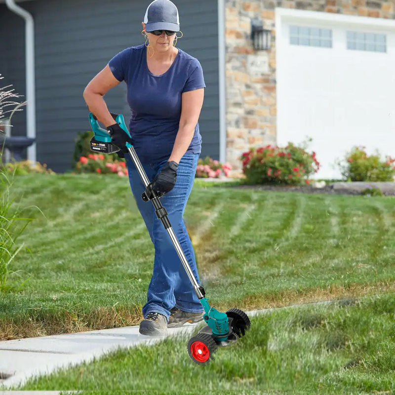 Handheld Electric Lawn Mower Foldable Trimmer Adjustable Garden Pruning Cutting Power Tools